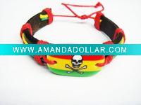 Wholesale Genuine leather bracelet with 3 colour ghost printed