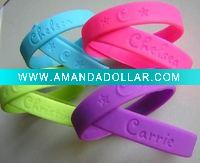 Wholesale 2011 hot sale debossed silicone wristband