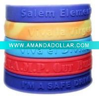 Silicone wrist bands with debossed logo