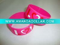 Wholesale New style wide silicone rubber wristband/rubber bracelet