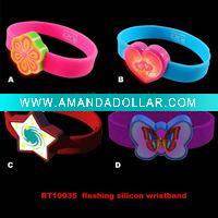 Wholesale lovely flashing silicone wristband (silicone bracelet)