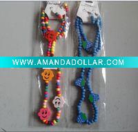 Wholesale kid wooden bead bracelet and necklace set