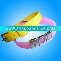 Wholesale DIY Silicone Bracelet With Slide Charms