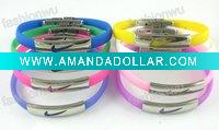 Wholesale Fashion Color Silica Gel Hook Stainless Steel Bangle