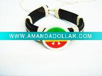 leather bracelet with shell RASTA
