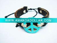 Wholesale rammel peace of 2011 fashion new leather bracelet