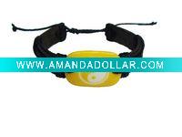 Wholesale leather bracelet yellow color of yinyang