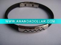 Wholesale silicone stainless steel bracelet