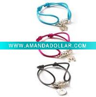 Wholesale B437 korean silk cord bracelet with sweetie charms