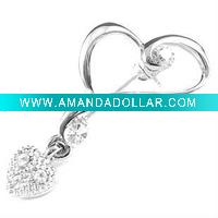 Wholesale Fashion magnetic noble romantic heart silver plated alloy brooch