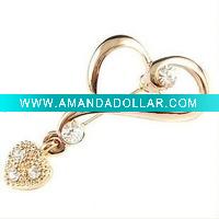 Wholesale Fashion magnetic noble romantic heart gold plated alloy brooch
