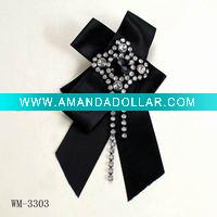Wholesale Elegant Clothing Decorated Ribbon Brooch W/stones