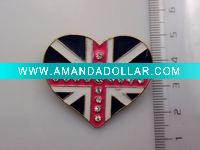 Wholesale fashion heart flag brooch jewelry
