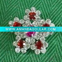 flower rhinestone brooch