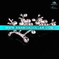 Unique tree crystal brooch