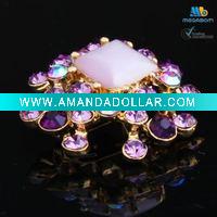 Wholesale Fashion Purple Crystal Brooches