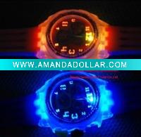 Wholesale Colorful LED light grows silicon watch, high quality quartz watch