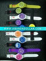 fashion plastic watch, silicone strap