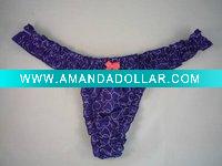 Wholesale Woven ladies 100% cotton thong