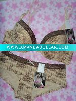 Wholesale Lady's Cotton Bra Set with Printing