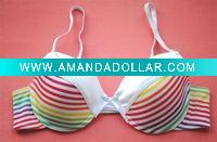 Wholesale Sexy Colorful Streak Line White Padded Bra Underwear