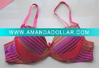 Wholesale Hot Sell B Cup Sexy Colorful Streak Line Bra