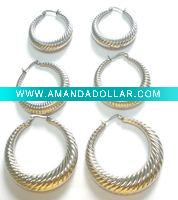 Wholesale fashion hollow stainless steel earrings