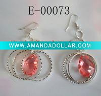 cz stone hoop earring