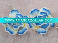 handwork polymer clay flower earring