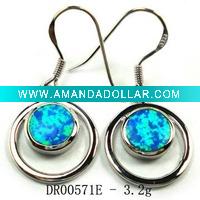 Wholesale Fashion lower cost opal earring silver jewelry DR00571E Accept pay By Paypal