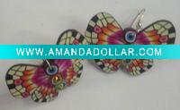 Wholesale fashion polymer clay butterfly earring