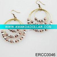 3 tier ball hoop Earrings ERCC0046
