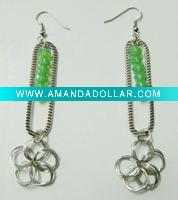 Wholesale fashion flower silver acrylic earrings