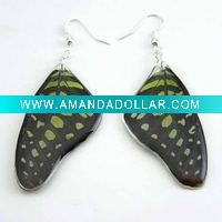 Wholesale Fashion earing--real butterfly wing jewelry