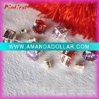 Wholesale Multi Color Round Basket Setting Cz Earrings