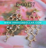 Wholesale long unique fashion jewelry metal crystal diamond chandelier earring