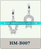 Wholesale rhinestone zinc alloy dangling earring