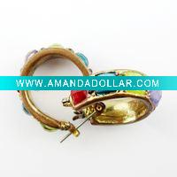 Multi color hoop earring