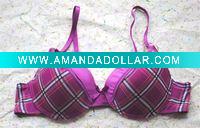 Wholesale Charming Checker Purple Mixed-sizes Fancy Underwear Bra