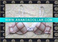 Wholesale Sexy Big Checker Printting White Underwire bra