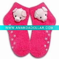 Wholesale Women's microfiber Socks with Animal Accessories,