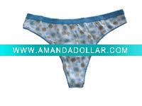Wholesale ladies cotton printed thong