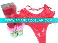 Wholesale Valentine's Day Gift Rose flower bra panty set