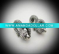 Wholesale Snake Rhinestone Earring Fashion Earring Costume Earring