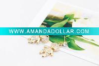 Wholesale Fashion hot-sale new design dissymmetric boy and girl earing (gold)
