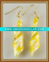Wholesale swirl glass earring