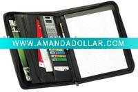 Wholesale Pu zipper conference folder