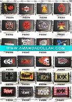 rock punk band embroider wallet with chain skull wallet