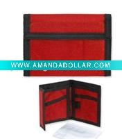 Wholesale 600D red nylon wallet with two folds