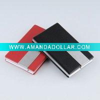 Metal Name card holder with PU leather
